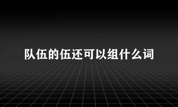 队伍的伍还可以组什么词