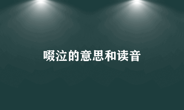 啜泣的意思和读音
