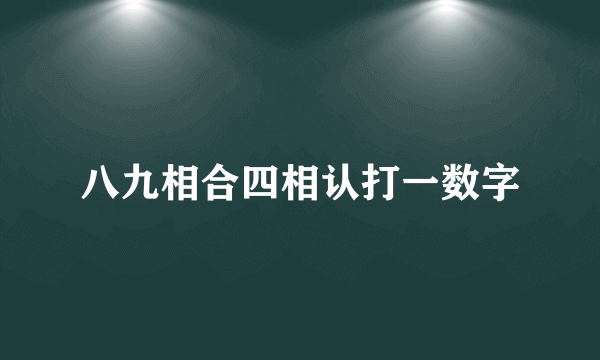 八九相合四相认打一数字