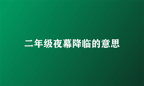 二年级夜幕降临的意思