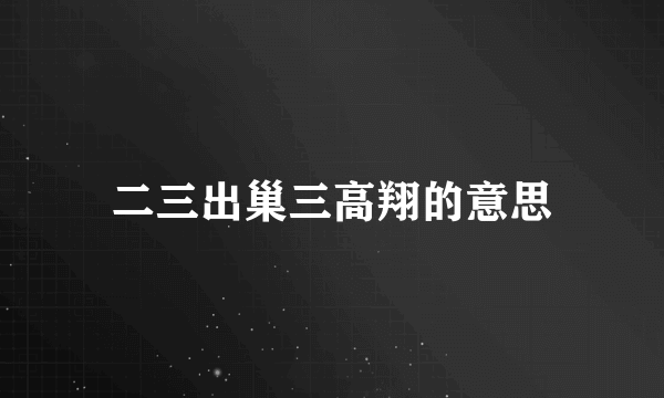 二三出巢三高翔的意思