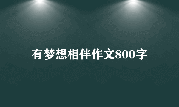 有梦想相伴作文800字