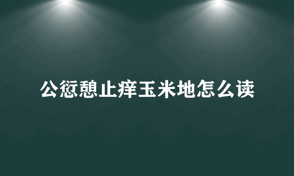公愆憩止痒玉米地怎么读