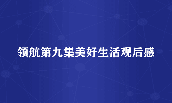 领航第九集美好生活观后感