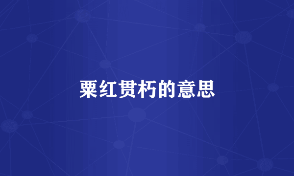 粟红贯朽的意思