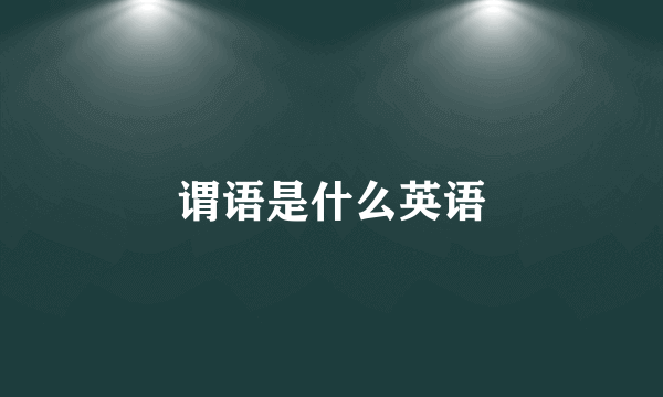 谓语是什么英语