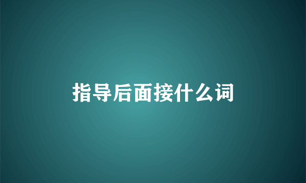 指导后面接什么词