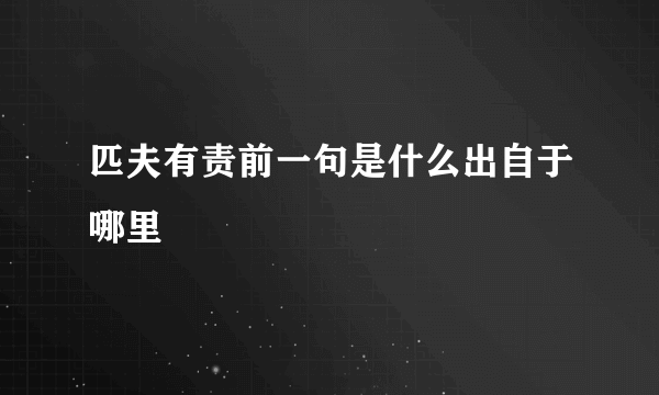 匹夫有责前一句是什么出自于哪里