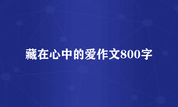 藏在心中的爱作文800字