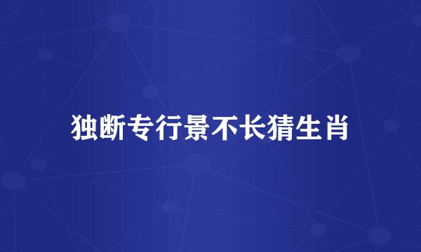 独断专行景不长猜生肖