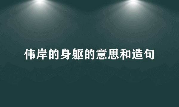 伟岸的身躯的意思和造句