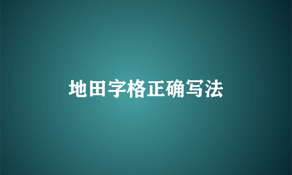 地田字格正确写法