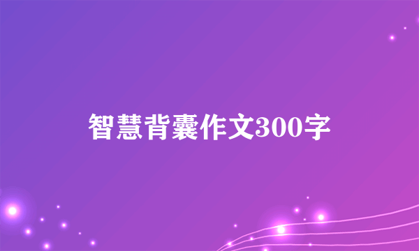 智慧背囊作文300字