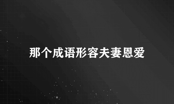 那个成语形容夫妻恩爱