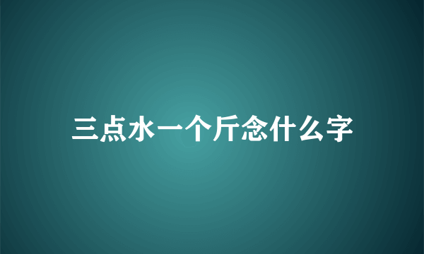 三点水一个斤念什么字