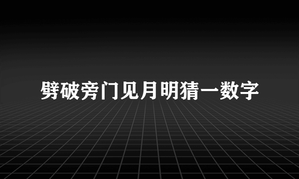 劈破旁门见月明猜一数字