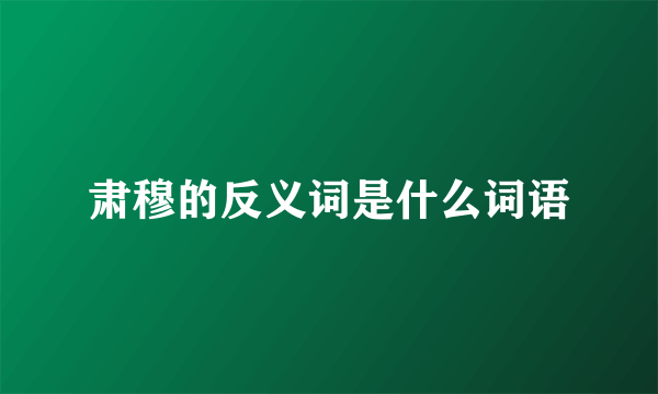 肃穆的反义词是什么词语