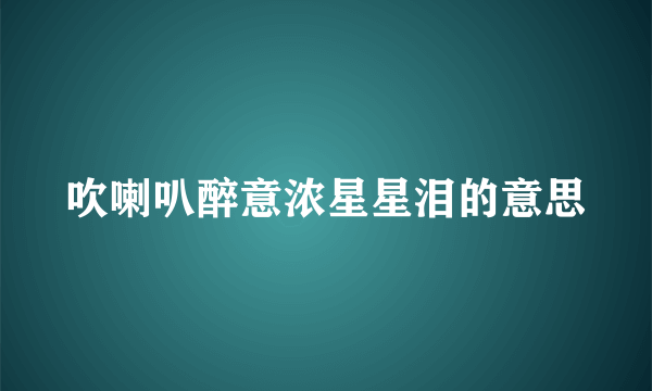 吹喇叭醉意浓星星泪的意思