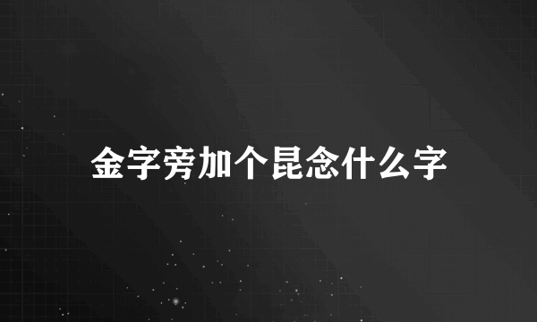 金字旁加个昆念什么字
