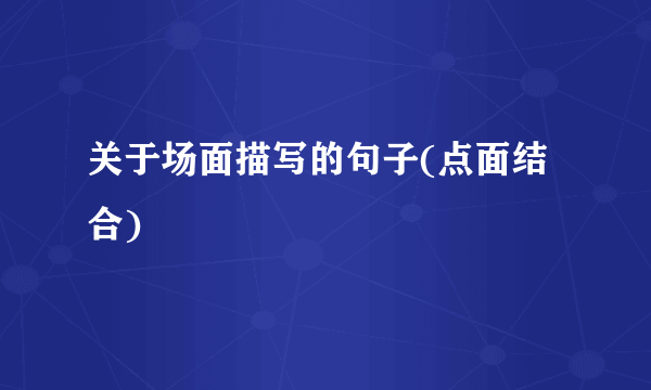 关于场面描写的句子(点面结合)