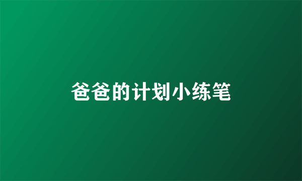 爸爸的计划小练笔