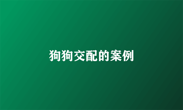 狗狗交配的案例