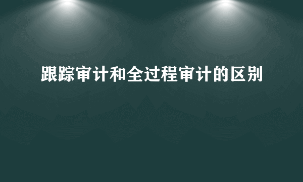 跟踪审计和全过程审计的区别