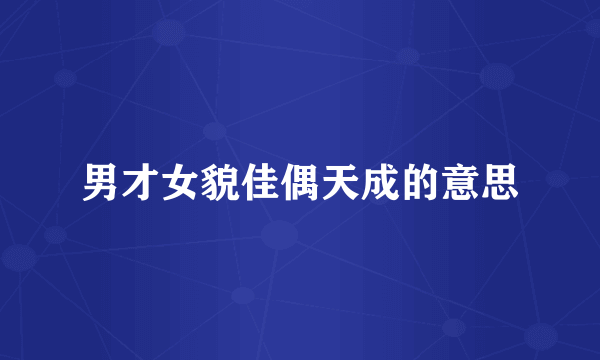 男才女貌佳偶天成的意思
