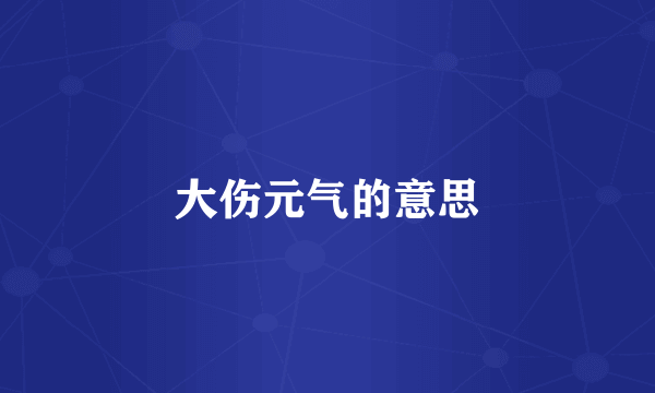 大伤元气的意思
