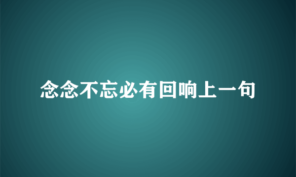 念念不忘必有回响上一句