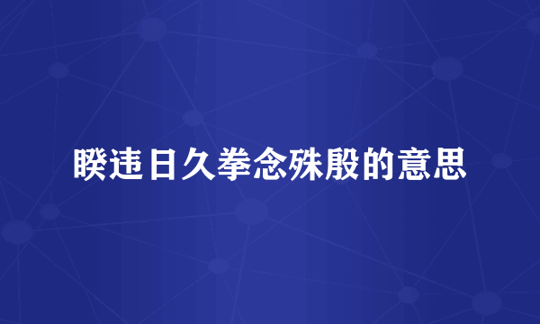 睽违日久拳念殊殷的意思