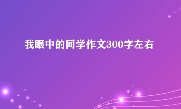 我眼中的同学作文300字左右