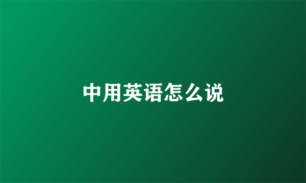 中用英语怎么说
