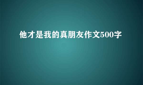 他才是我的真朋友作文500字
