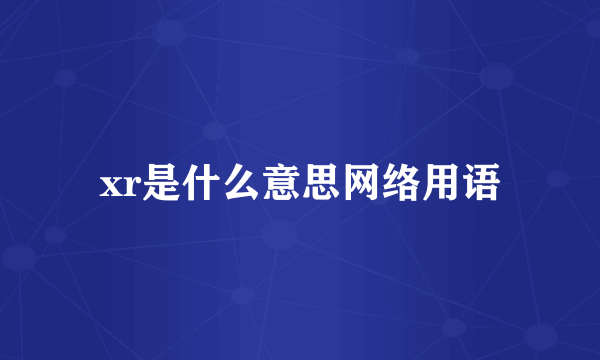 xr是什么意思网络用语