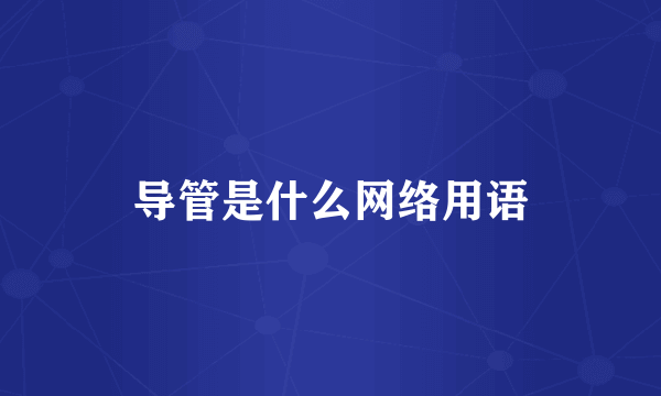 导管是什么网络用语