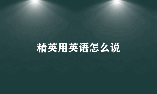 精英用英语怎么说