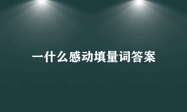 一什么感动填量词答案