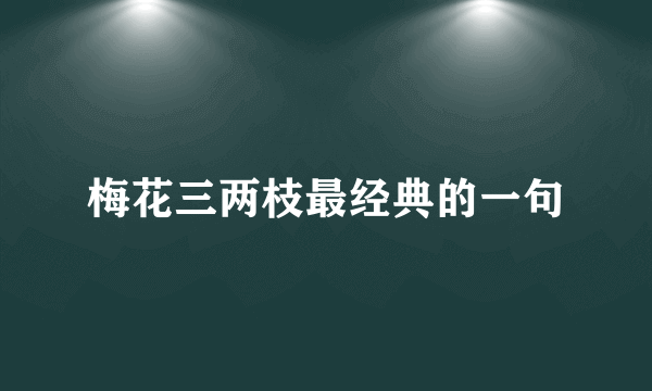 梅花三两枝最经典的一句