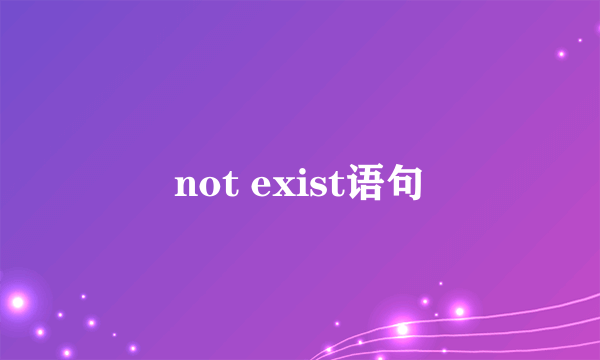 not exist语句