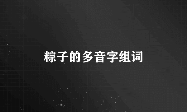 粽子的多音字组词
