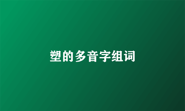 塑的多音字组词