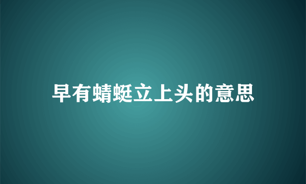 早有蜻蜓立上头的意思