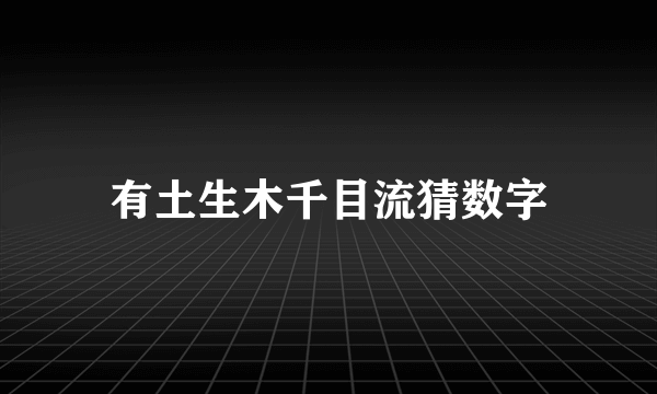 有土生木千目流猜数字