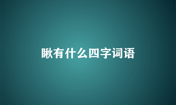 瞅有什么四字词语