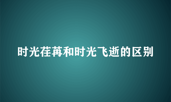 时光荏苒和时光飞逝的区别