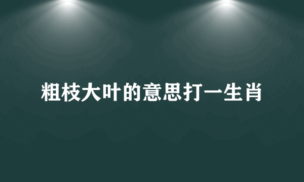 粗枝大叶的意思打一生肖
