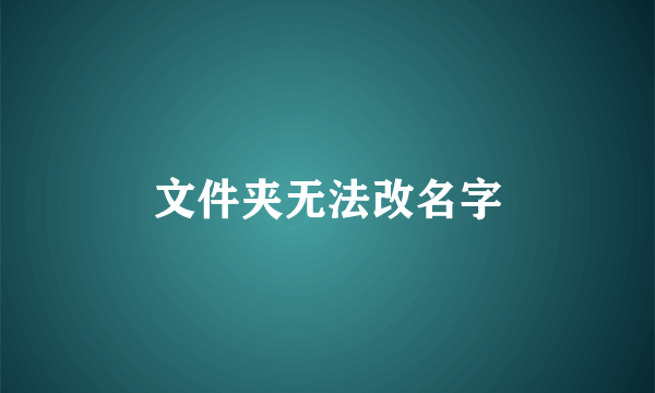 文件夹无法改名字