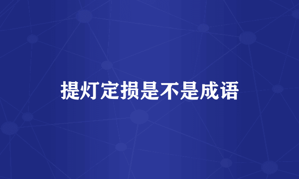 提灯定损是不是成语