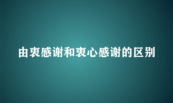 由衷感谢和衷心感谢的区别
